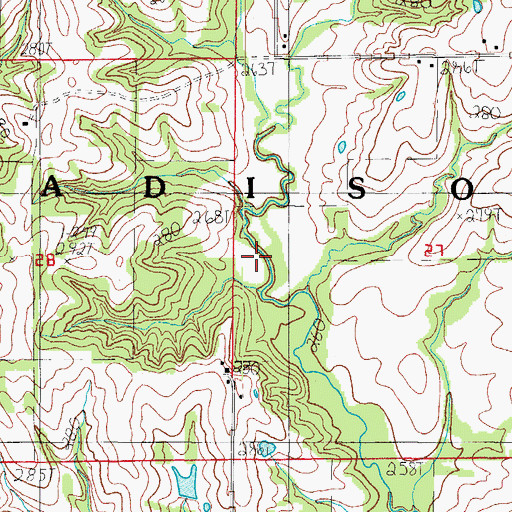 Topographic Map of Township of Madison, MO