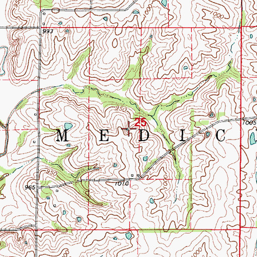 Topographic Map of Township of Medicine, MO