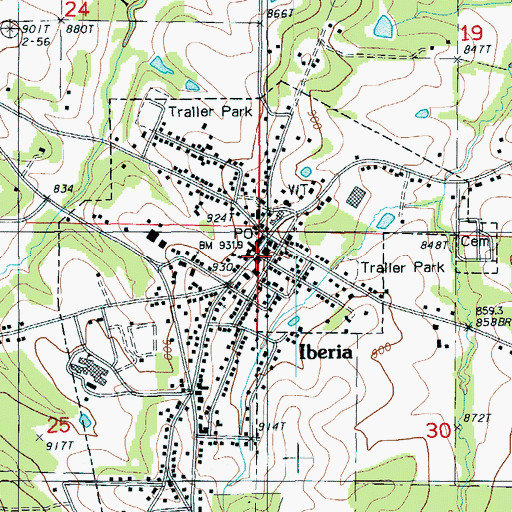 Topographic Map of Township of Richwoods, MO