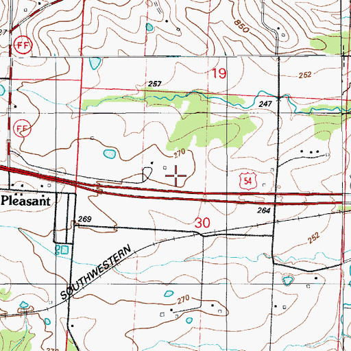 Topographic Map of Township of Saline, MO