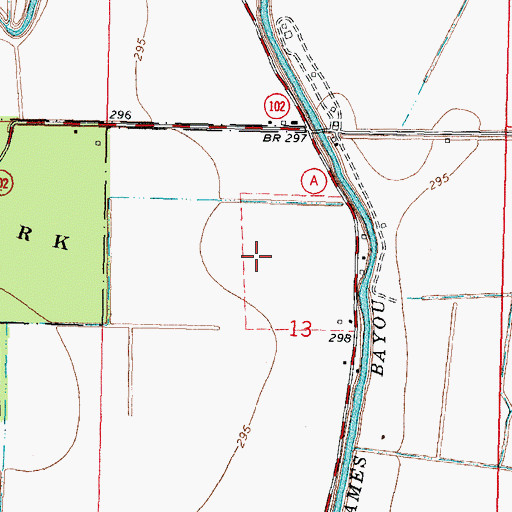 Topographic Map of Township of James Bayou, MO