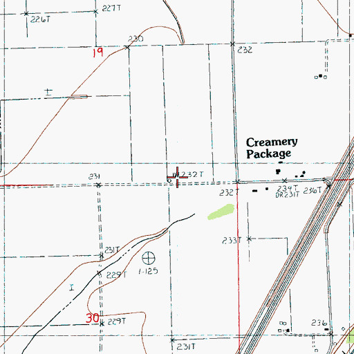 Topographic Map of Creamery Package, AR