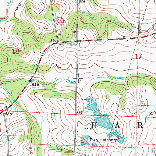 Topographic Map of Township of Harrison, MO