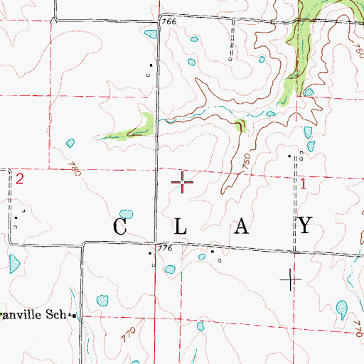 Topographic Map of Township of Clay, MO
