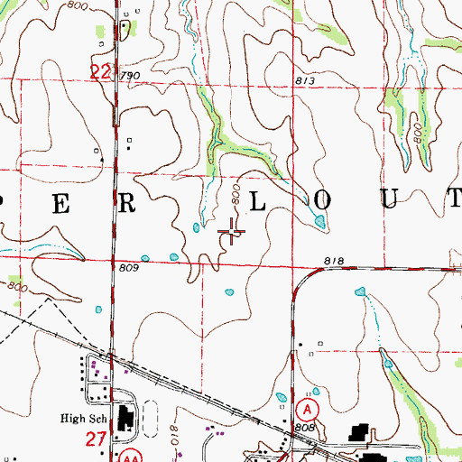 Topographic Map of Township of Upper Loutre, MO