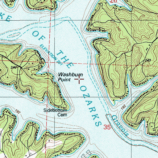 Topographic Map of Township of Osage, MO