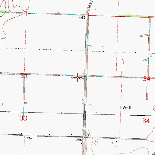 Topographic Map of Township of La Font, MO