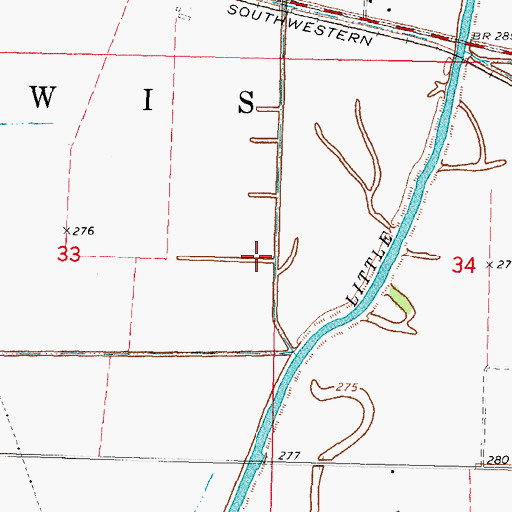 Topographic Map of Township of Lewis, MO