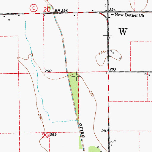 Topographic Map of Township of West, MO