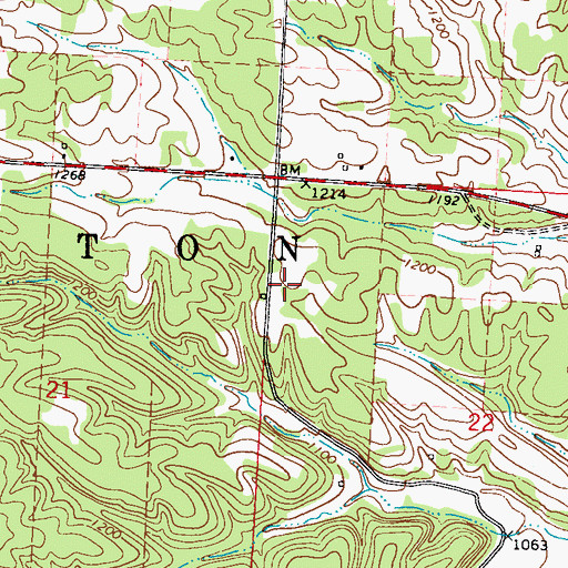 Topographic Map of Township of Benton, MO