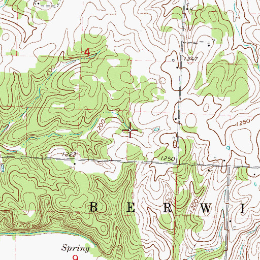 Topographic Map of Township of Berwick, MO