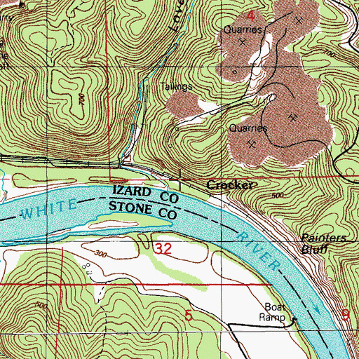Topographic Map of Crocker, AR