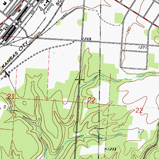 Topographic Map of Township of West Benton, MO