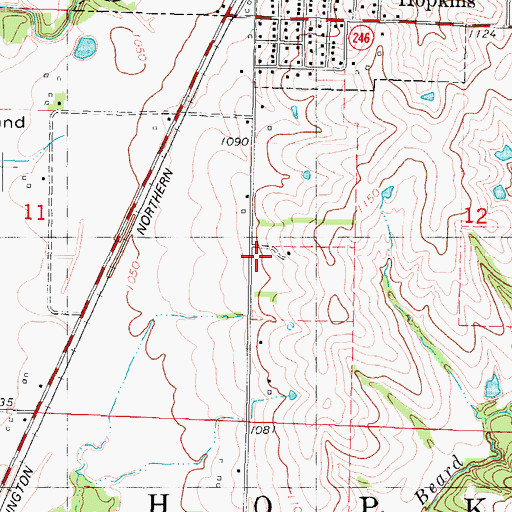Topographic Map of Township of Hopkins, MO
