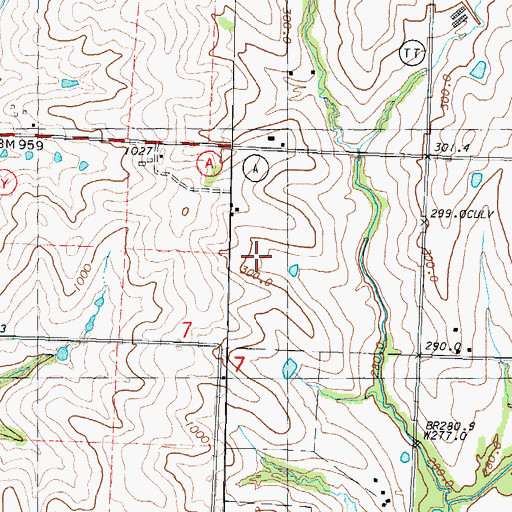 Topographic Map of Township of Hughes, MO