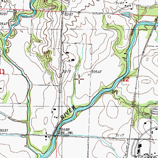 Topographic Map of Township of Jackson, MO
