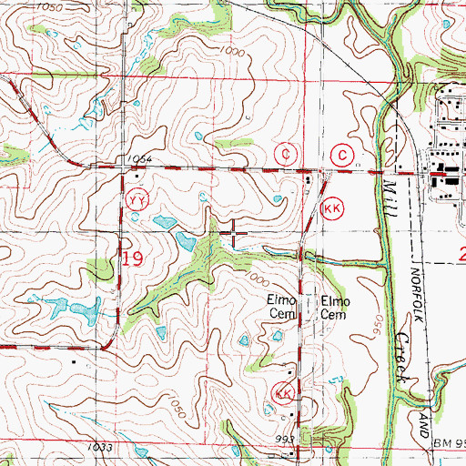 Topographic Map of Township of Lincoln, MO