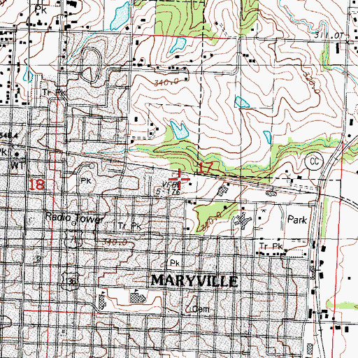 Topographic Map of Township of Polk, MO