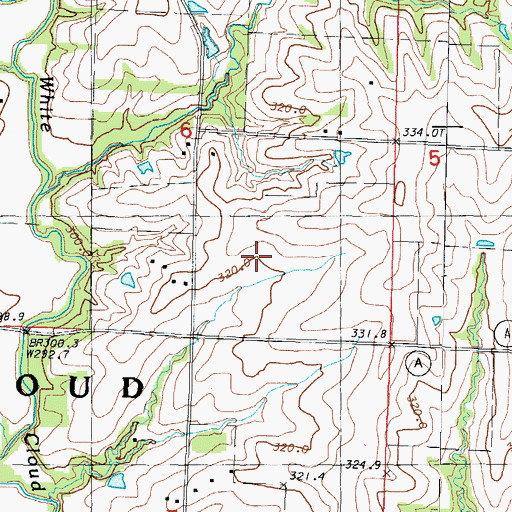 Topographic Map of Township of White Cloud, MO