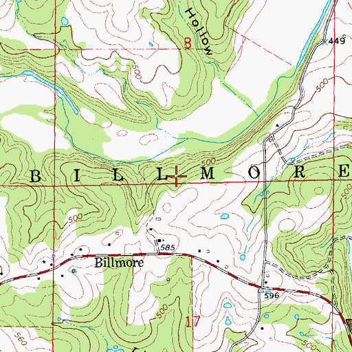 Topographic Map of Township of Billmore, MO