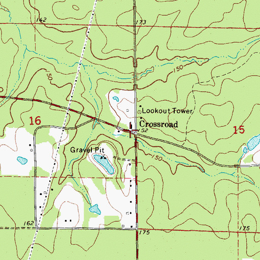 Topographic Map of Crossroad, AR