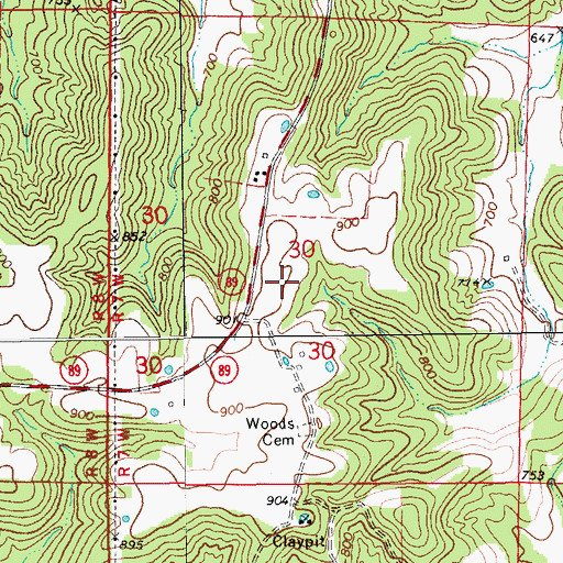 Topographic Map of Township of Benton, MO