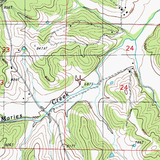 Topographic Map of Township of Jackson, MO