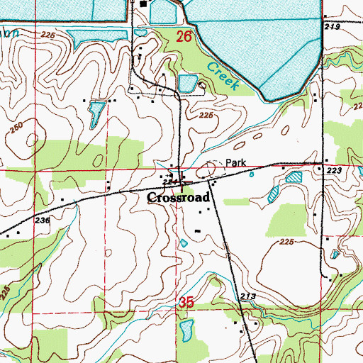 Topographic Map of Crossroad, AR