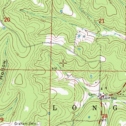 Topographic Map of Township of Longrun, MO