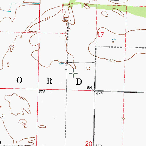 Topographic Map of Township of Concord, MO
