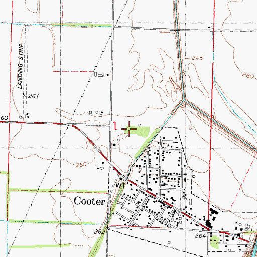 Topographic Map of Township of Cooter, MO