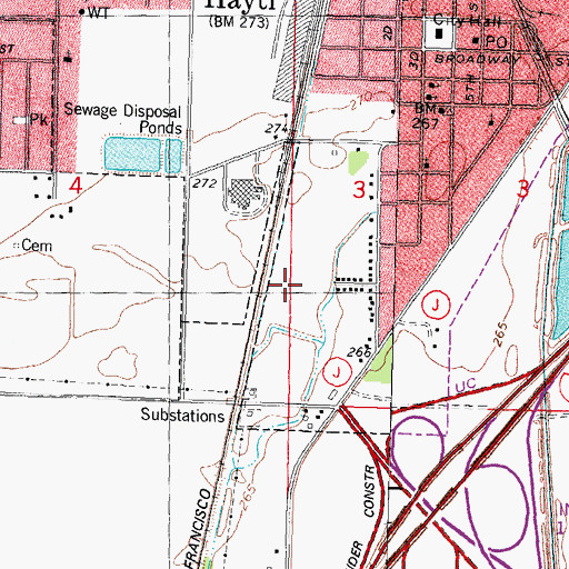 Topographic Map of Township of Hayti, MO