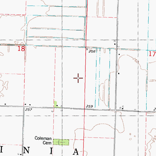 Topographic Map of Township of Virginia, MO