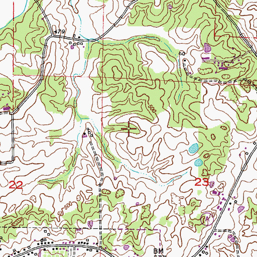 Topographic Map of Township of Brazeau, MO