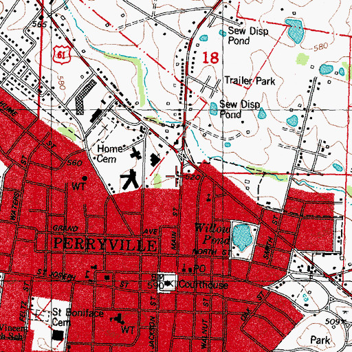 Topographic Map of Township of Central, MO