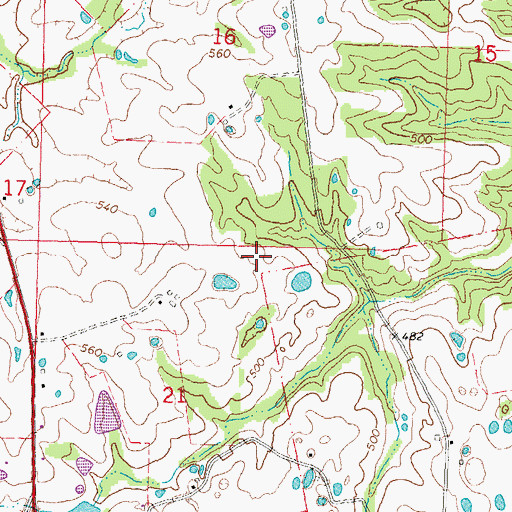 Topographic Map of Township of Saline, MO