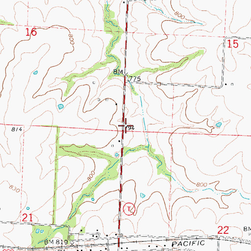Topographic Map of Township of Dresden, MO