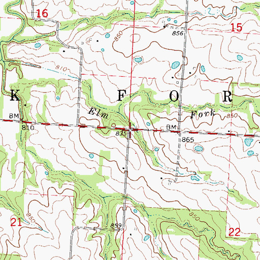 Topographic Map of Township of Elk Fork, MO