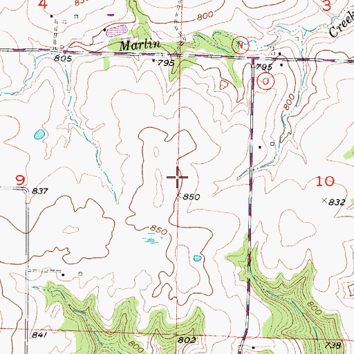 Topographic Map of Township of Heath Creek, MO