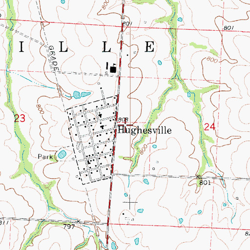 Topographic Map of Township of Hughesville, MO