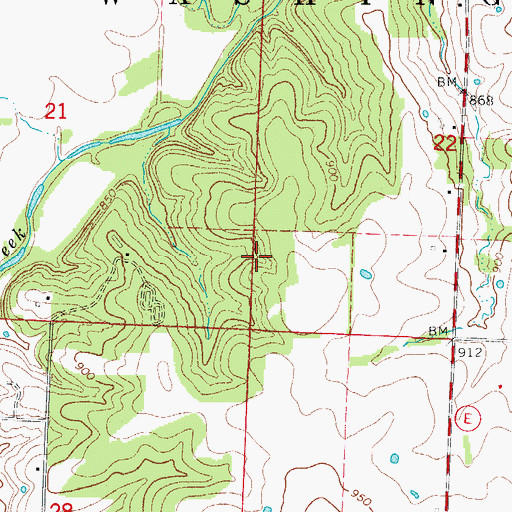 Topographic Map of Township of Washington, MO