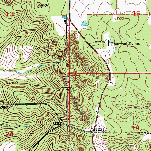 Topographic Map of Township of Cold Spring, MO