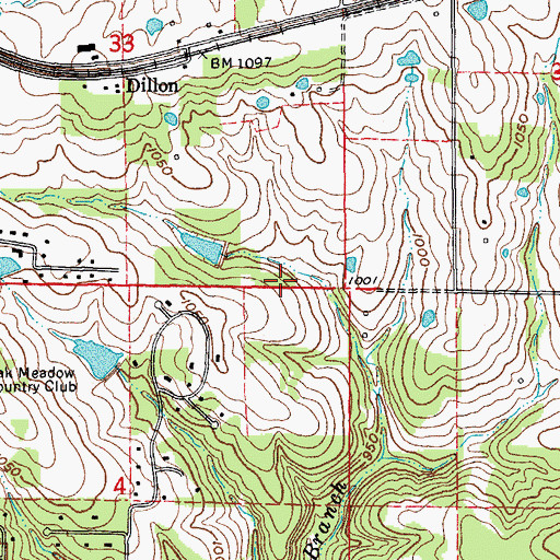 Topographic Map of Township of Dillon, MO