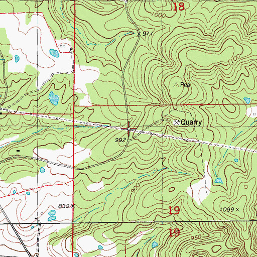 Topographic Map of Township of Miller, MO