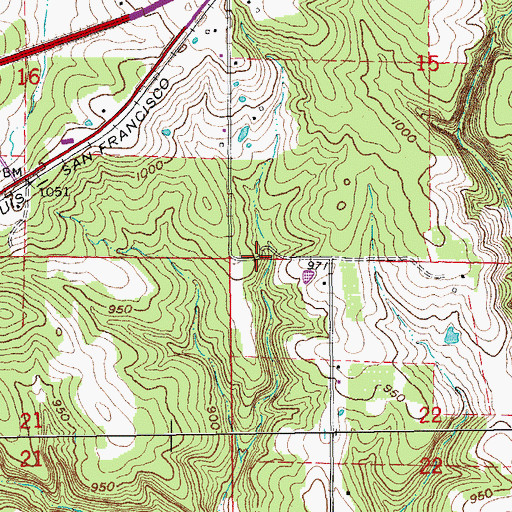 Topographic Map of Township of Saint James, MO
