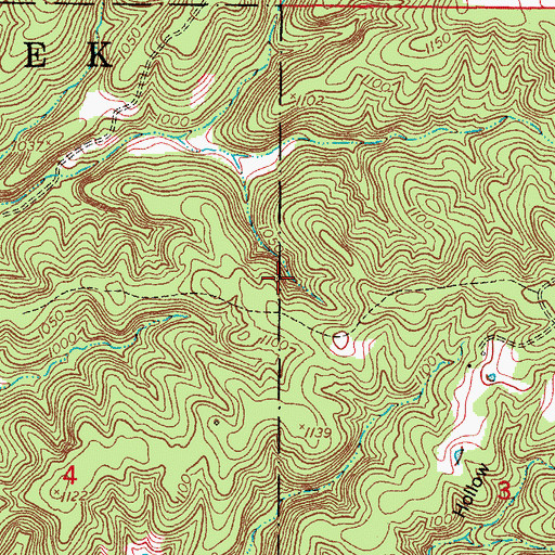 Topographic Map of Township of Spring Creek, MO