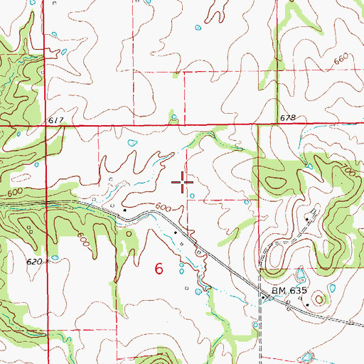 Topographic Map of Township of Peno, MO