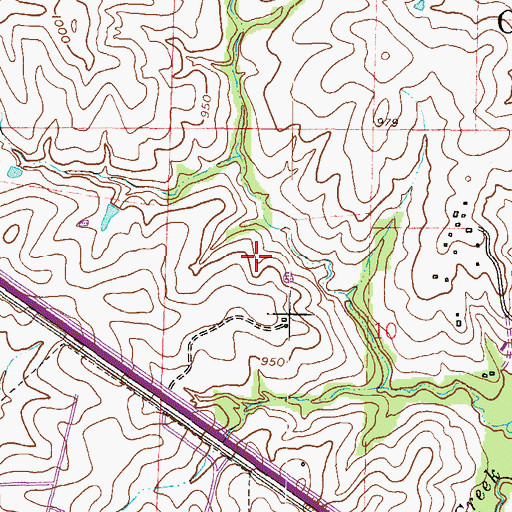 Topographic Map of Township of Carroll, MO
