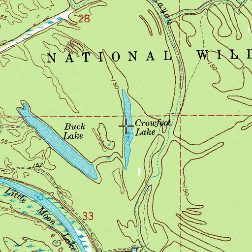Topographic Map of Crowfoot Lake, AR