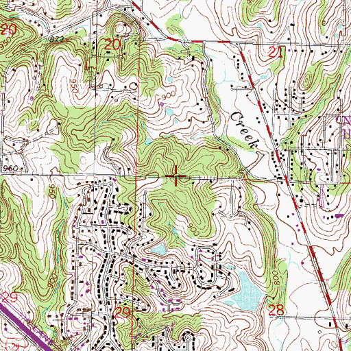 Topographic Map of Township of Pawnee, MO